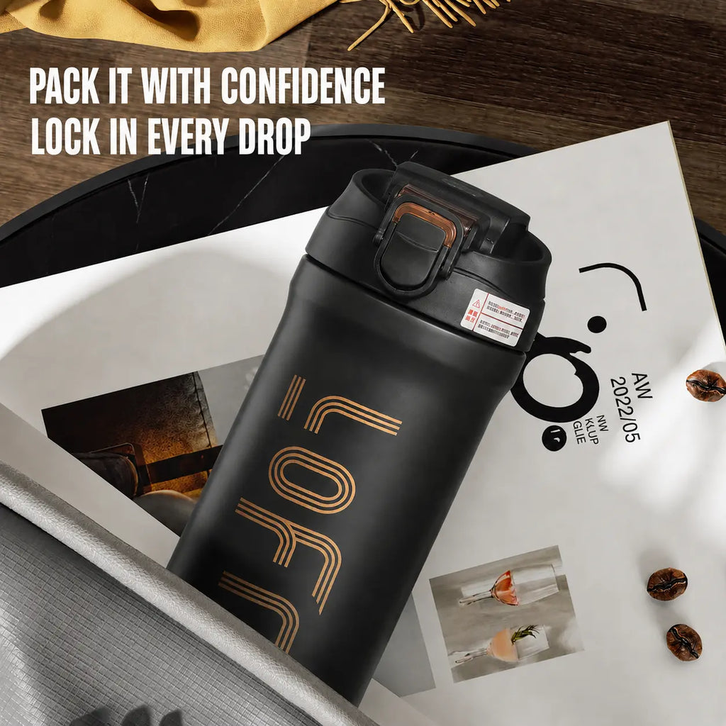 Soher Portable Insulated Thermal Traveler Tumbler - Your Perfect Leak-Proof Companion with Secure Locking Flip Lid for Effortless Sipping on the Go