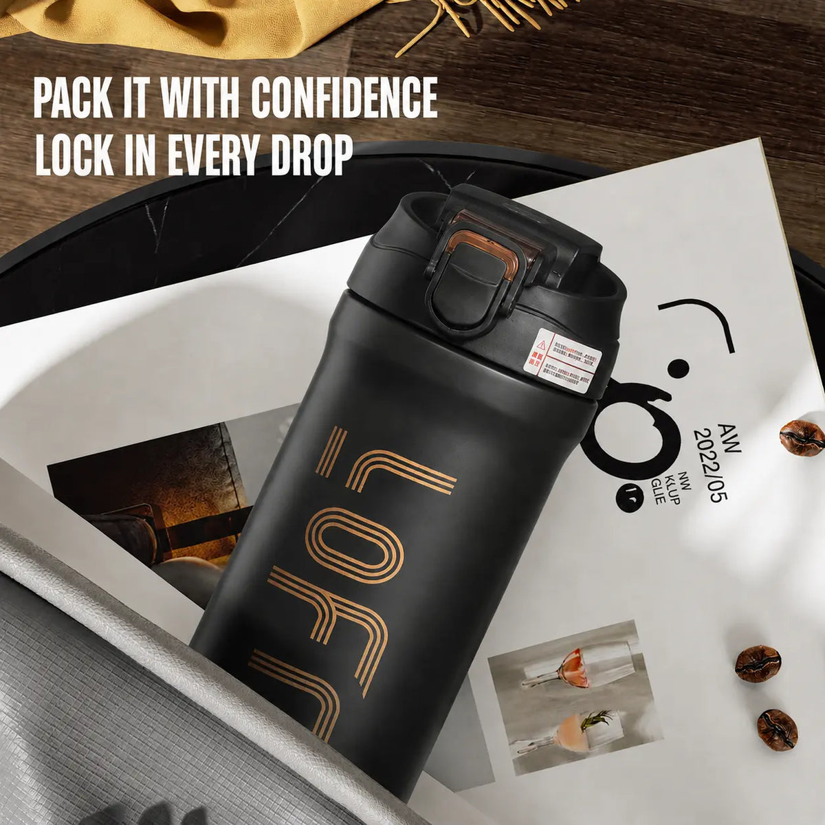Soher Portable Insulated Thermal Traveler Tumbler - Your Perfect Leak-Proof Companion with Secure Locking Flip Lid for Effortless Sipping on the Go