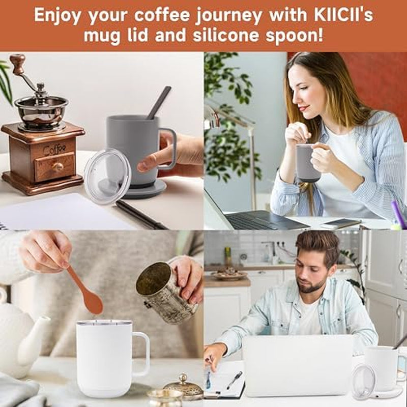 Upgrade Your 10Oz Ember Mug with Our Splash-Proof Lid and Heat-Resistant Silicone Spoon Set – Perfect for Coffee Lovers!