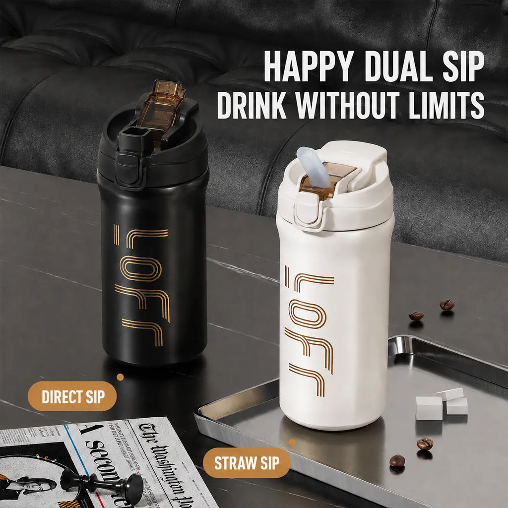 Soher Portable Insulated Thermal Traveler Tumbler - Your Perfect Leak-Proof Companion with Secure Locking Flip Lid for Effortless Sipping on the Go