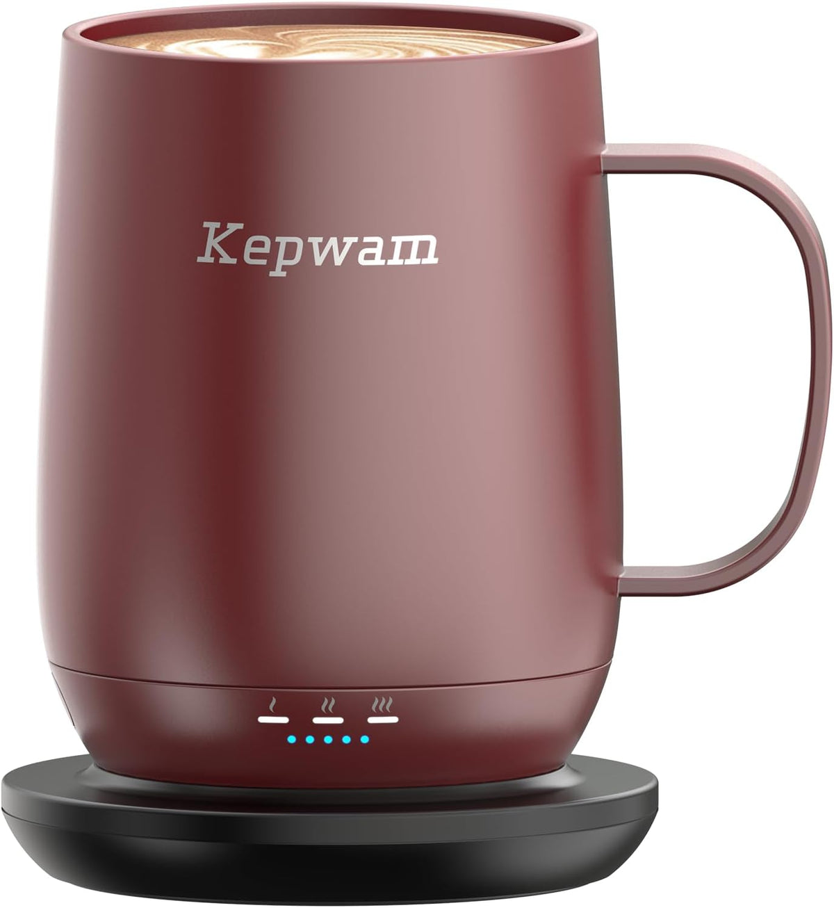Kepwam TCM2 Self-Heating Coffee Mug - 16oz Electric Heated Mug with 3 Temperature Settings for Perfectly Warm Beverages