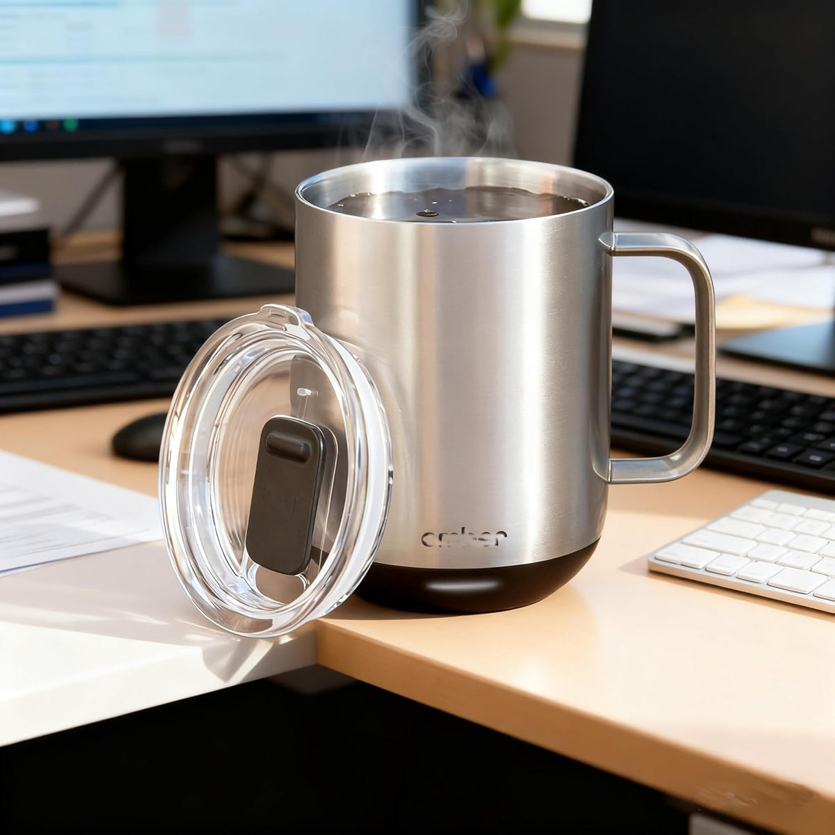 Upgrade Your Ember Mug with Our 2-Pack Sliding Lids Replacement for 14 Oz Temperature Control Smart Coffee Cup - Perfect Fit for First and Second Generation!