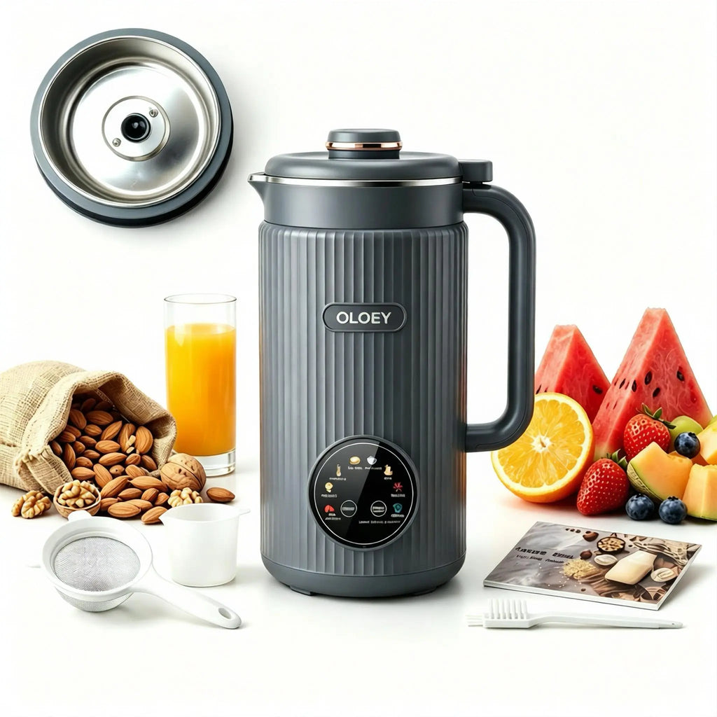 OLOEY 8-in-1 Portable Nut Milk Maker & Blender - Multifunctional Kitchen Appliance for Fresh Milk, Smoothies, and More - 40Oz/1.2L Capacity with Self-Cleaning Feature and 12-Hour Delay