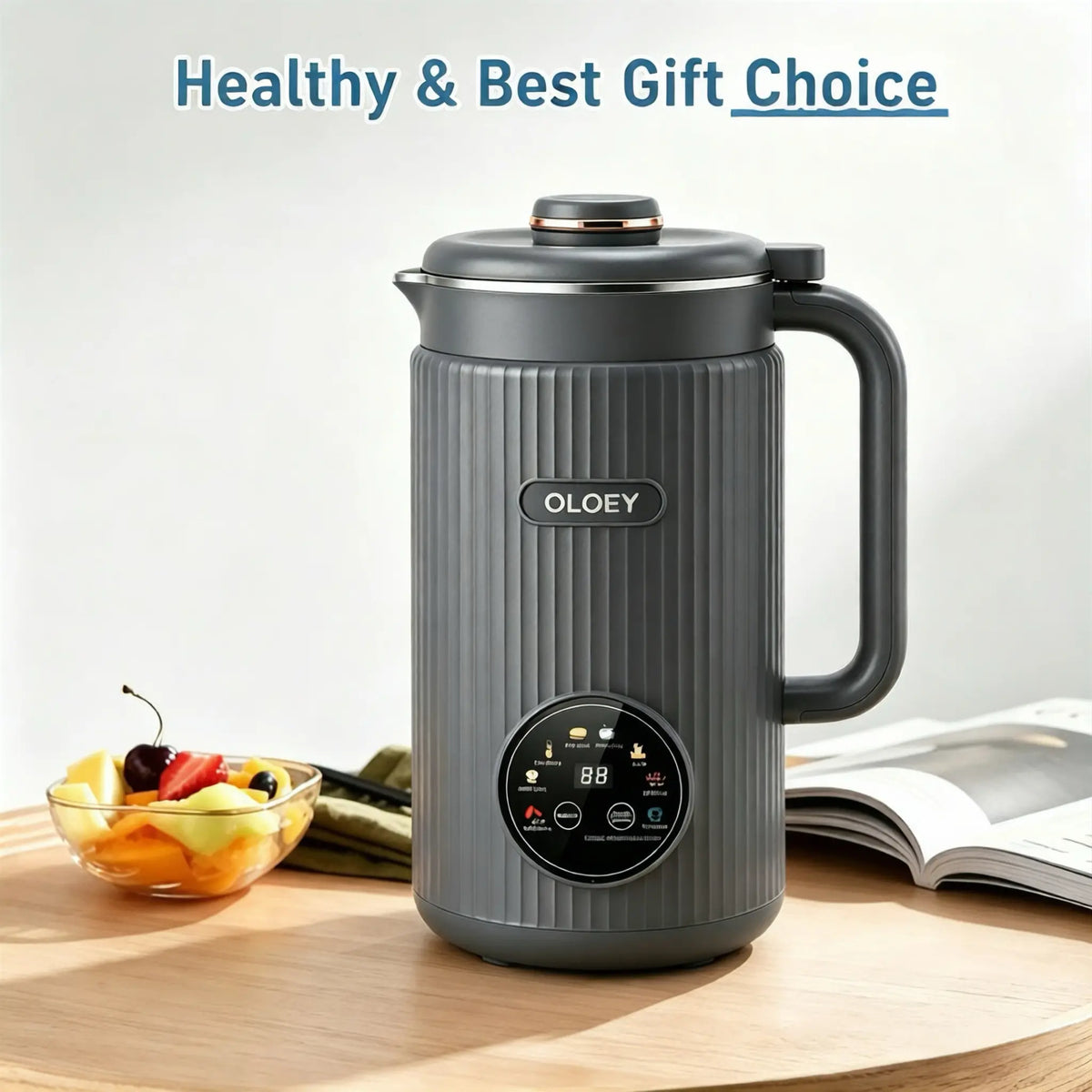 OLOEY 8-in-1 Portable Nut Milk Maker & Blender - Multifunctional Kitchen Appliance for Fresh Milk, Smoothies, and More - 40Oz/1.2L Capacity with Self-Cleaning Feature and 12-Hour Delay