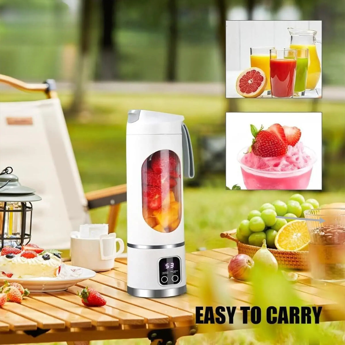 Unleash the Power of Smoothies Anywhere with Our Ultimate USB Rechargeable Portable Blender - Perfect for Travel, School, and Gym! Leak-Proof Design for Effortless Shakes and Baby Food!