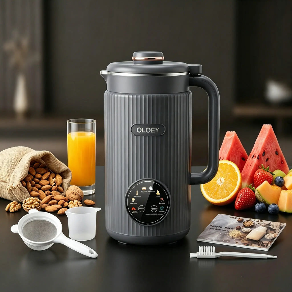 OLOEY 8-in-1 Portable Nut Milk Maker & Blender - Multifunctional Kitchen Appliance for Fresh Milk, Smoothies, and More - 40Oz/1.2L Capacity with Self-Cleaning Feature and 12-Hour Delay