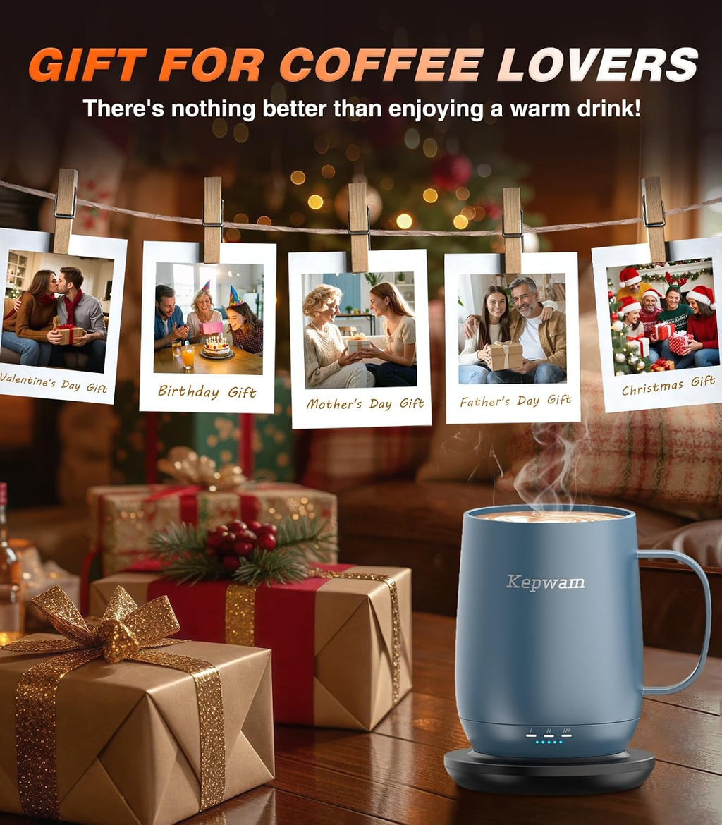 Ultimate Self-Heating Coffee Mug T2 - Enjoy Your Favorite Beverages at the Perfect Temperature (16oz, Up to 149℉)