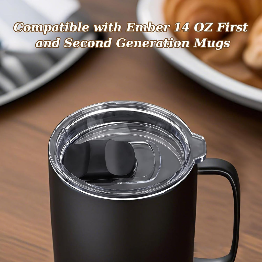 Upgrade Your Ember Experience: Magnetic Slider Replacement Mug Lid for 14 Oz Mugs - Splash-Proof & Convenient!
